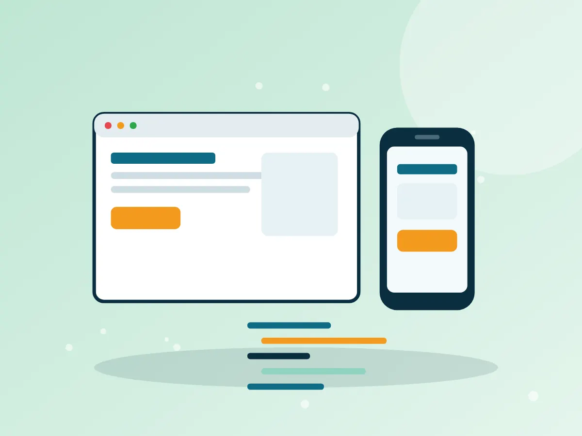Concept image illustrating web and mobile app development